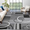 Indoor Modern Geometric Area Rugs Striped Abstract Low Pile Carpets for Living Room Bedroom Washable Non Slip Thin Soft Floor Carpet - 2 of 4