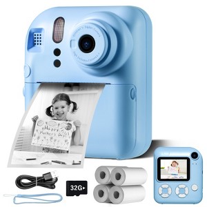 SUGIFT 48MP Kids Instant Camera with Thermal Printing with 1080P Video, Fun Filters, Games, 2.4" Screen, 32GB Card, 4 Rolls Paper - 1 of 4