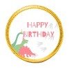 84 Pcs Pink Dinosaur Kid's Birthday Candy Party Favors Chocolate Coins with Gold Foil - 2 of 2