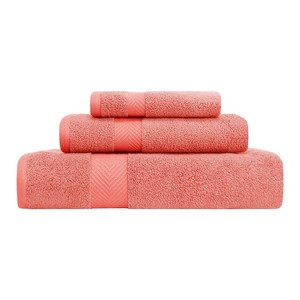 Contemporary Quick-Drying Zero-Twist Cotton 3-Piece Towel Set by Blue Nile Mills - 1 of 4