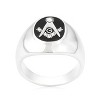 Slickblue Stylish Rhodium Plated Onyx Masonic Ring for Men with Cubic Zirconia Accents, Size 9-14 - 2 of 4