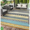 Area Rug 8x10/9x12 for Patio Modern Boho Plastic Carpet Non-Slip Easy-Clean Fade-Resistant Beach Carpet Stain-Resistant Washable - 2 of 4
