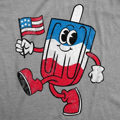 Crazy Dog T-Shirts, Inc. Youth Funny T Shirts USA Popsicle Sarcastic Fourth Of July Graphic Novelty Tee for Kids - Crazy Dog Youth T Shirt For Fourth Of July Light Grey S — фото 2