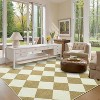 Coucheta Washable Checkered Area Rug, Non-Slip & Stain Resistant, Modern Geometric Plaid Carpet for Bedroom, Living Room, Hallway, Dining & Nursery - 2 of 4