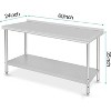Stainless Steel Work Table, NSF Commercial Grade, Adjustable Shelf, Silver - 3 of 4