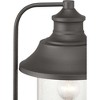 Progress Lighting Weldon 1-Light Outdoor Post Lantern in Black, Clear Seeded Glass, Shade Included - 3 of 4
