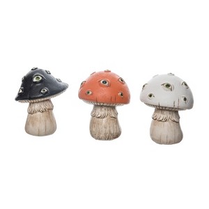 Resin Creepy Mushroom Figurine Set of 3 - 1 of 2