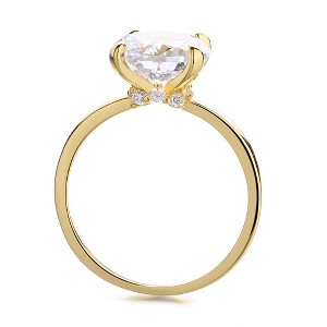14K Gold and Sterling Silver Round Prong-Set Ring with 4.00 CTTW Brilliant Cut Simulated Diamond - 1 of 4