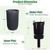 31" Marble Finish Self-Watering Planters Set of 2, Water Level Monitor, Ideal for Living Room, Office, Patio, Porch, and Garden, Black - 2 of 4