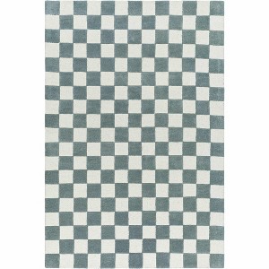 Hauteloom Timin Blue Gray Checkered Area Rug - 1 of 4