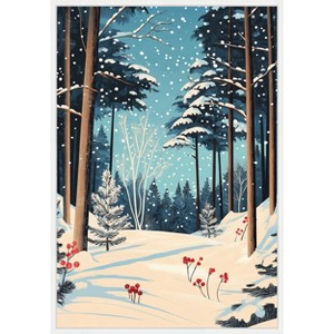 Amanti Art Christmas Snowy forest by Pictufy Studio Canvas Wall Art Print Framed 23-in. W x 33-in. H. - 1 of 4