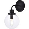 Elegant Lighting Hanson 1 light bath sconce in black with clear shade - 3 of 4