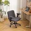 Karl Home | Speckled Chenille Swivel Chair With Flip-Up Arms For Cross-Legged - 4 of 4