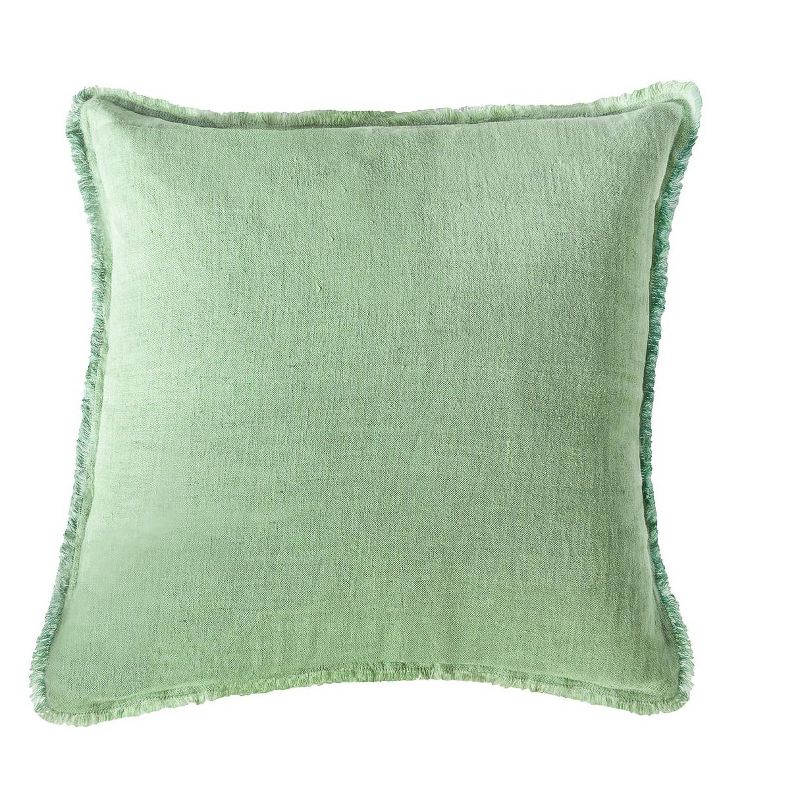 Green So Soft Linen Euro Pillow, 1 of 7