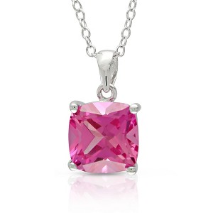 EVERLY JEWELRY | Sterling Silver Solitaire Pendant with Created Gemstone – Multiple Stone Options - 1 of 1