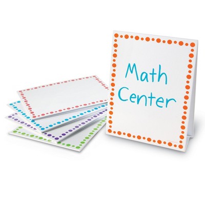 Learning Resources Write & Wipe Center Signs, Dry Erase Boards, Set of 10 boards, Grades K+