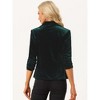 INSPIRE CHIC Women's Velvet Lapel Collar Open Front Blazers - 3 of 4