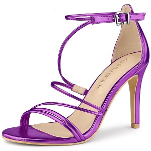 Allegra K Women's Strappy Stiletto Ankle Strap Sandals - 1 of 4