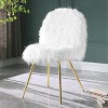 Roundhill Furniture Ravni Faux Fur Accent Chair with Ottman - 2 of 4