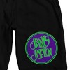 Janis Joplin Name In Purple Circle Men's Black Sleep Pajama Shorts - 2 of 4