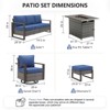 4 Pieces Patio Furniture Set with 41" Propane Fire Pit Table, Deep Seating Wicker Sofa Couch with Swivel Glider Chairs Set Patio Conversation Set - 3 of 4