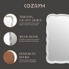 COZAYH Curved Wood Frame Accent Mirror, Modern Farmhouse Wall Decor, White - 4 of 4