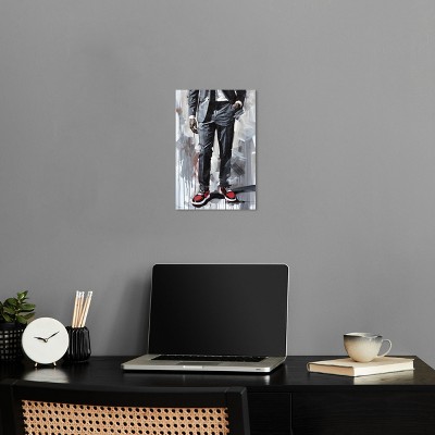 Man of Style II Gallery Wrapped Canvas Wall Art, 10" x 15", Black and Red
