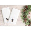 Linum Home Textiles Embroidered Luxury 100% Turkish Cotton Hand Towels - Christmas Dog (Set of 2) - 2 of 3