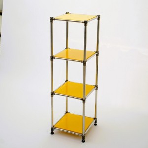 Yukimo 49"H Heavy Duty Stainless Steel Storage Shelving Unit, 100lbs/Shelf Capacity for Indoor/Outdoor Organization, Yellow - 1 of 4