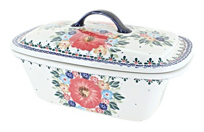 Blue Rose Polish Pottery A464 Andy Casserole with Lid