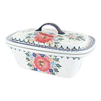 Blue Rose Polish Pottery A464 Andy Casserole with Lid
