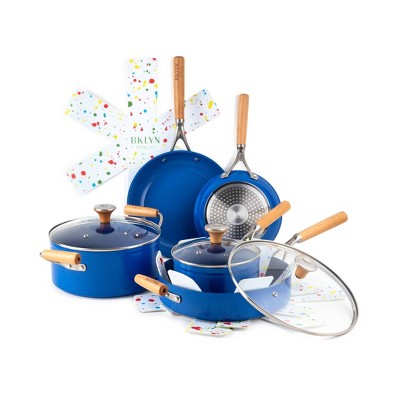 Biltmore Chef Series 3 Piece Ceramic Nonstick Aluminum Frying Pan Set In  Blue : Target