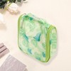 Unique Bargains Women's Flowers Travel Organizer Toiletry Bag Green 1 Pc - 3 of 3