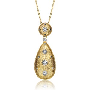 Elegant 14k gold plated pendant necklace featuring sparkling cubic zirconia for a timeless touch of luxury - 1 of 3