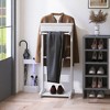 HDZNVF Portable Garment Rack, Clothes Valet Stand with Storage Organizer - 2 of 4