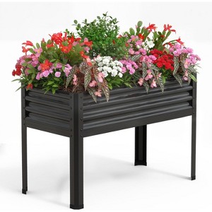 48x24x32 in Raised Garden Bed with Legs, Galvanized Steel Elevated Planter Box for Patio, Backyard, or Balcony, 400 lb Capacity - 1 of 4