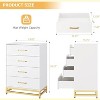 Coucheta 36" Narrow 4-Drawer Dresser - White Compact Chest of Drawers with Anti-Tip Design, Space-Saving Cabinet for Bedroom, Living Room or Hallway - 2 of 4
