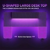 Bestier U-shaped Gaming Desk with Monitor Stand, LED Lights, Headphone Hooks, Cup Holder, Carbon Fiber Black - 4 of 4