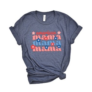 Simply Sage Market Women's American Mama Smiley Face Short Sleeve Graphic Tee - 1 of 3