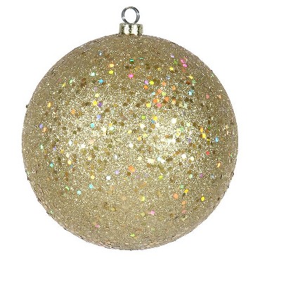 Northlight Holographic Glitter Champagne Gold Shatterproof Christmas Ball Ornament 6" (150mm)