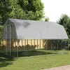 vidaXL Chicken Cages with Roof and Door Hen Coop 2 Pcs Silver - Galvanized Steel, Water-Resistant Polyethylene Roof, Spacious, 147.6" x 112.2" x 90.6" - 2 of 4