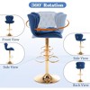 QingMoon Height Adjustable Swivel Barstools, Velvet Tufted Counter Chairs Set of 2 with Chrome Footrest and Base for Kitchen Island, Pub and Cafe - 3 of 4