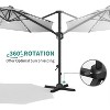10FT Cantilever Patio Umbrella with LED Lights, 360° Rotating Offset Sun Shade, Windproof Outdoor Umbrella with Base for Garden, Deck, Pool - 4 of 4
