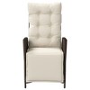 vidaXL Reclining Patio Chair with Footrest Brown Poly Rattan - 4 of 4