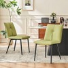 YOUNIKE Modern Dining Room Chairs Set of 2 Leather Upholstered Kitchen Chairs Comfy Side Makeup Vanity Chair Seat 19.69"Wx16.54"Dx18.9"H - 2 of 4