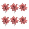Glittered Poinsettia Flower Stem (Set of 6) - 3 of 3