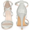 Perphy Women's Glitter CrissCross Buckle Strap Stiletto High Heels Sandals - 2 of 3