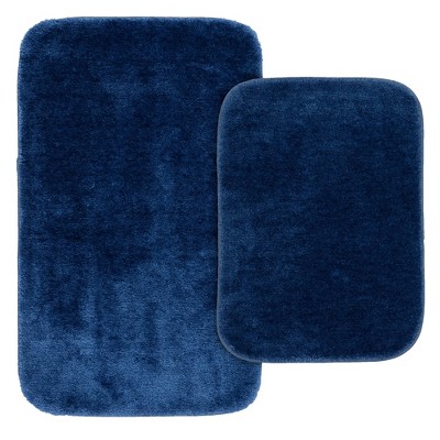 navy bathroom rug set