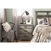 HomeStock Nightstand with Charging Station and Drawers Gray Maple Versa - 3 of 4