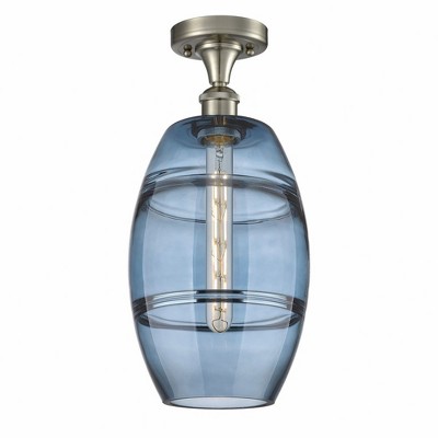 Vaz - 1 Light Semi-Flush Mount In Industrial Style-11.13 Inches Tall and 8 Inches Wide